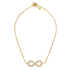 Pulseira Infinito Zircõnias Cristal Dourada