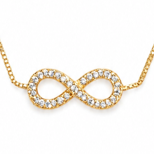 Pulseira Infinito Zircõnias Cristal Dourada
