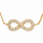 Pulseira Infinito Zircõnias Cristal Dourada